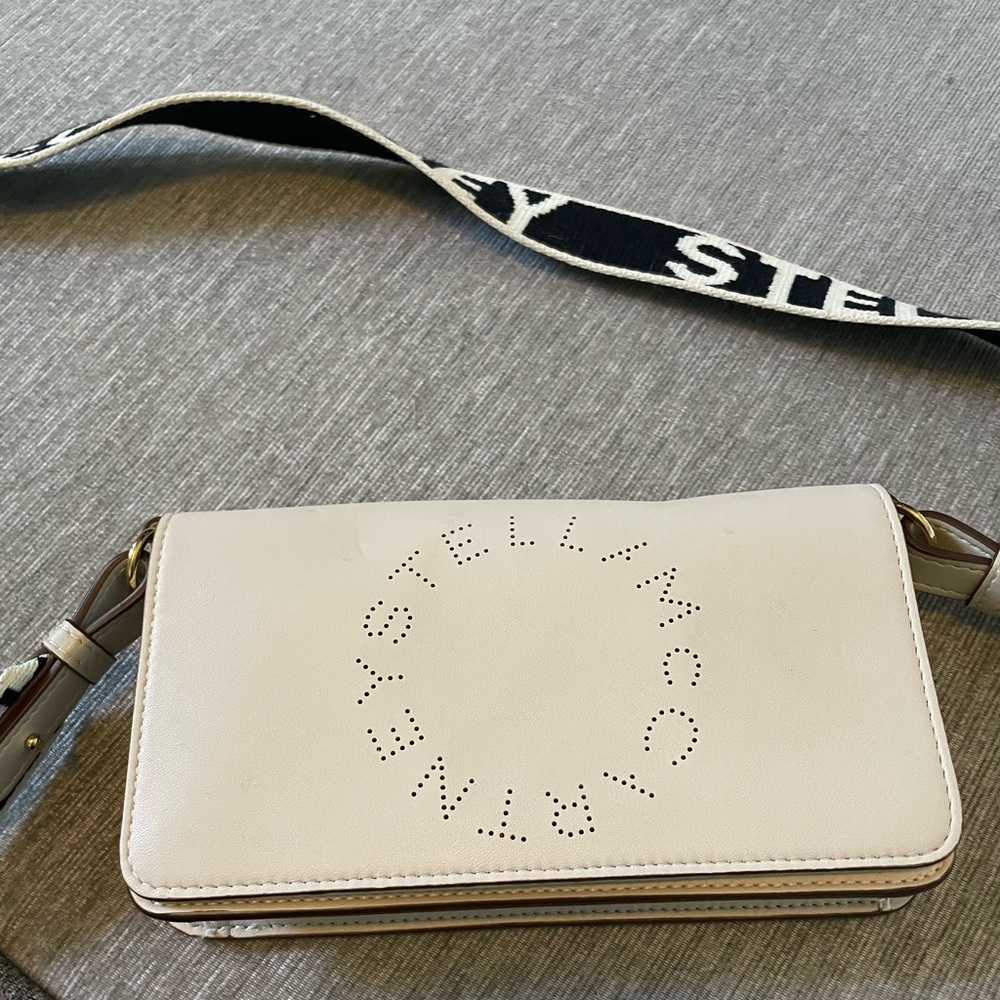 Stella McCartney bone vegan nappa logo crossbody